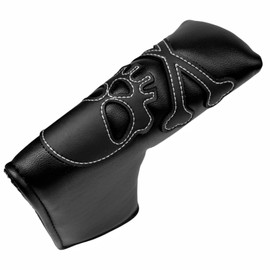 Blade Putter Cover Golf Putter Head Cover Headcover Magnetic Closure, White or Black (Black)