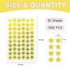 Tehttz 1800Pcs Gold Star Stickers, 30 Sheets Tiny Holographic Foil