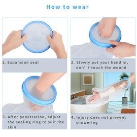 SUPERNIGHT Teenager Waterproof Half Arm Cast Cover - Watertight Bandage Protector for Arm, Wrist, and Hand Wounds - Reusable Sleeve for Bathing and Shower (Short)