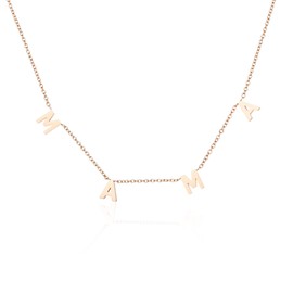 Decentraland 18K Gold Plated Stainless Steel Delicate Simple Design Mum Nana Letter Necklace for Women Mother's Day Anniversary Jewellery Gifts for Mum, Stainless Steel, No Gemstone