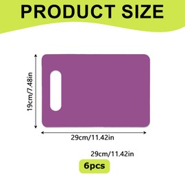 5 Pcs Plastic Chopping Board Set, BPA-Free, 29 x 19cm Flexible Cutting Board Mats with Handle, Non-Slip Cutting Pad for Kitchen, Dishwasher Safe(Multicolour)