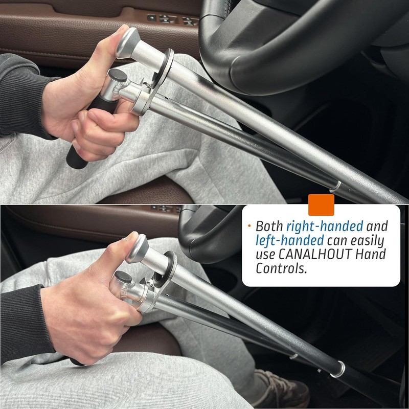 ‎OceanicEcho Handicap Driving Hand Controls for Disabled Drivers,Length Adjustable,Sil