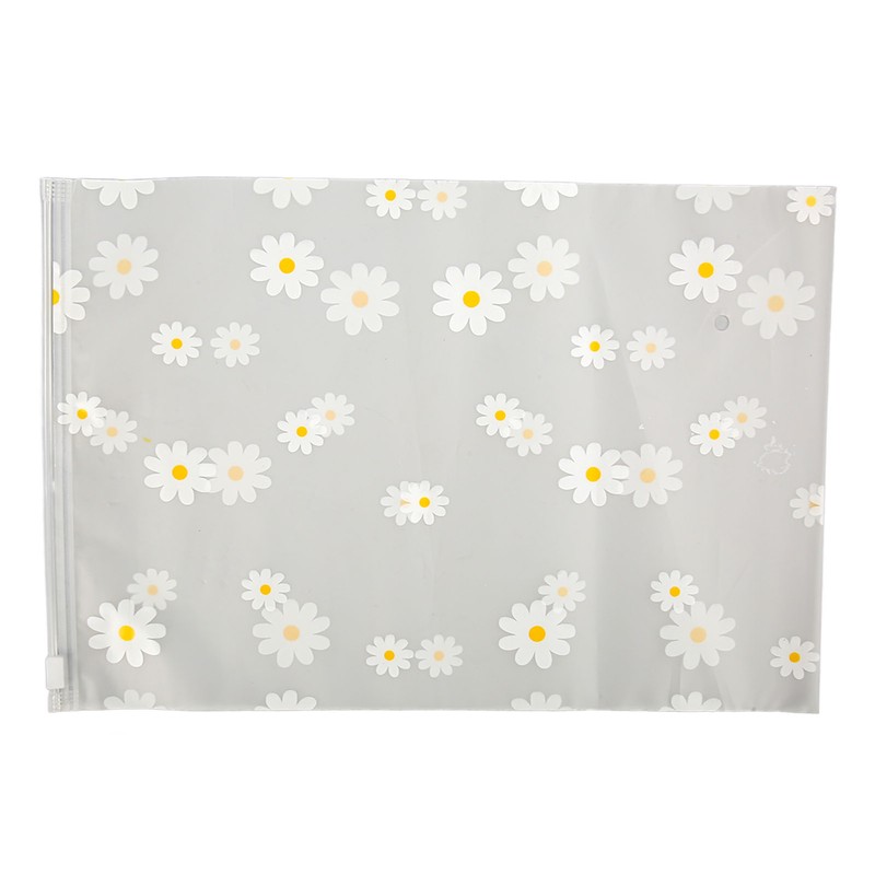 30PCS Frosted Slide Zip Plastic Bags Daisy Pattern Reusable Lightweight