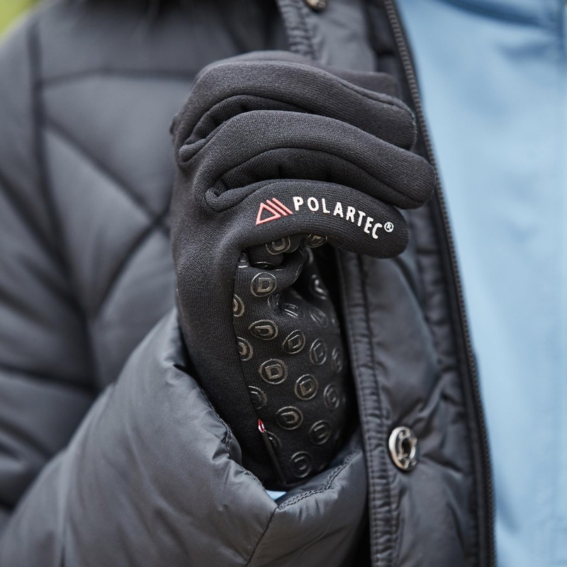 Dublin Polartec Fleece Riding Gloves, Black, Medium/7