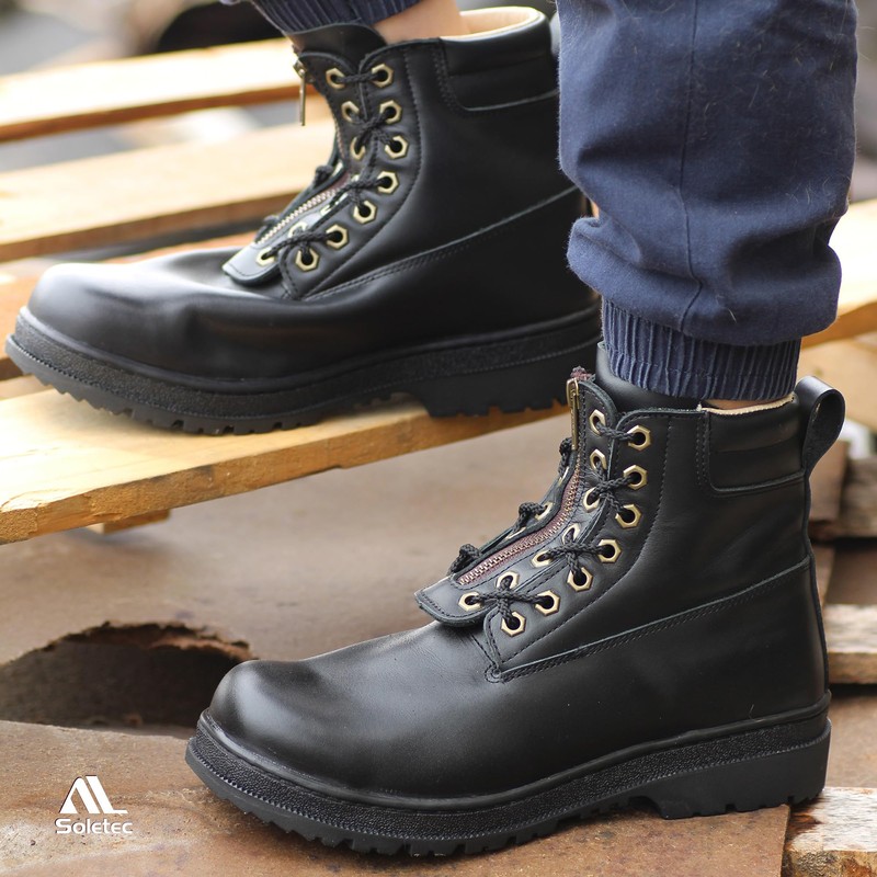 Soletec Leather Lace-in Boot Zipper Inserts for All Brands, Tieless
