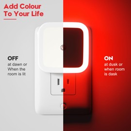 Sujeet Night Light, Night Lights Plug into Wall 8-Pack, Nightlight Plug in Night Light, Dusk to Dawn Night Lamp Led (Red)