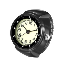 Lancardo Stretch Band Finger Watch: 24 Hour Dial Quartz Elastic Strap Easy to Read Ring Watch for Women Men Casual Business