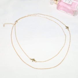 Yienate Fashion Layered Necklace Peace Dove Necklace Jewelry for Women and Girls (Gold)