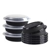 VeZee 48oz Disposable Black Meal Prep/Bento Box with Clear Dome