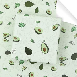 Avocado Wrapping Paper, Fruity Design Gift Wrap Paper for Summer Theme Birthday, Aloha Luau Pool Beach Party, Hawaii Tropical Themed Party, 4 Sheets Folded Flat