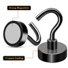 TRYMAG 60Pcs Heavy Duty Black Magnetic Hooks, 28Lbs+ Small Magnetic