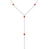 Carnelian Dainty Y Necklace in Stainless Steel