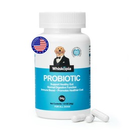 Whiskopia Probiotics for Dogs, Dog Probiotics with Digestive Enzymes with and Prebiotics for Support Gut & Digestion Health, Immune Support, Reduce Diarrhea, 120 Capsules