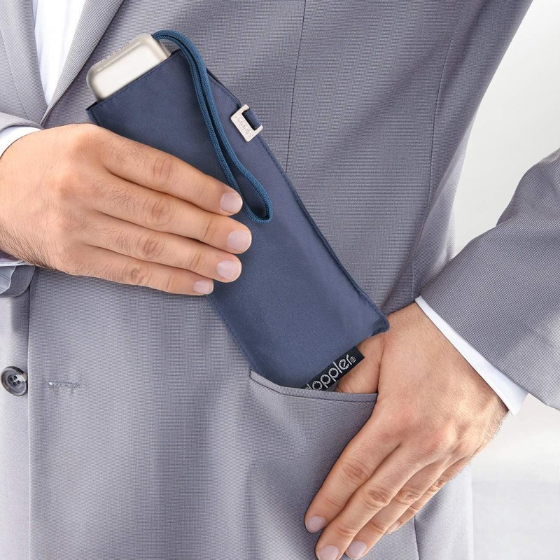 Doppler Carbon Steel Slim Plain Pocket Umbrella - Handy Format