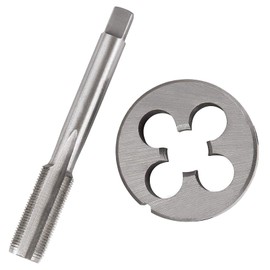 M12 x 1.5mm HSS Metric Tap And Die Set Thread Tap And Round Thread Die Right Hand HSS Taper Silver Tone (2Pcs)