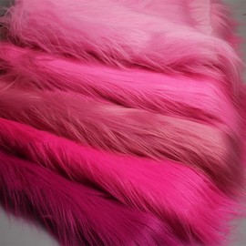 Pink Faux Fur Fabric Long Stack 12 cm Fluffy Furry for Crafts Photo Prop Background Rugs Costumes Fashion Decoration Cosplay Wedding Party 50 x 170 cm Colour: 4 Rose Red