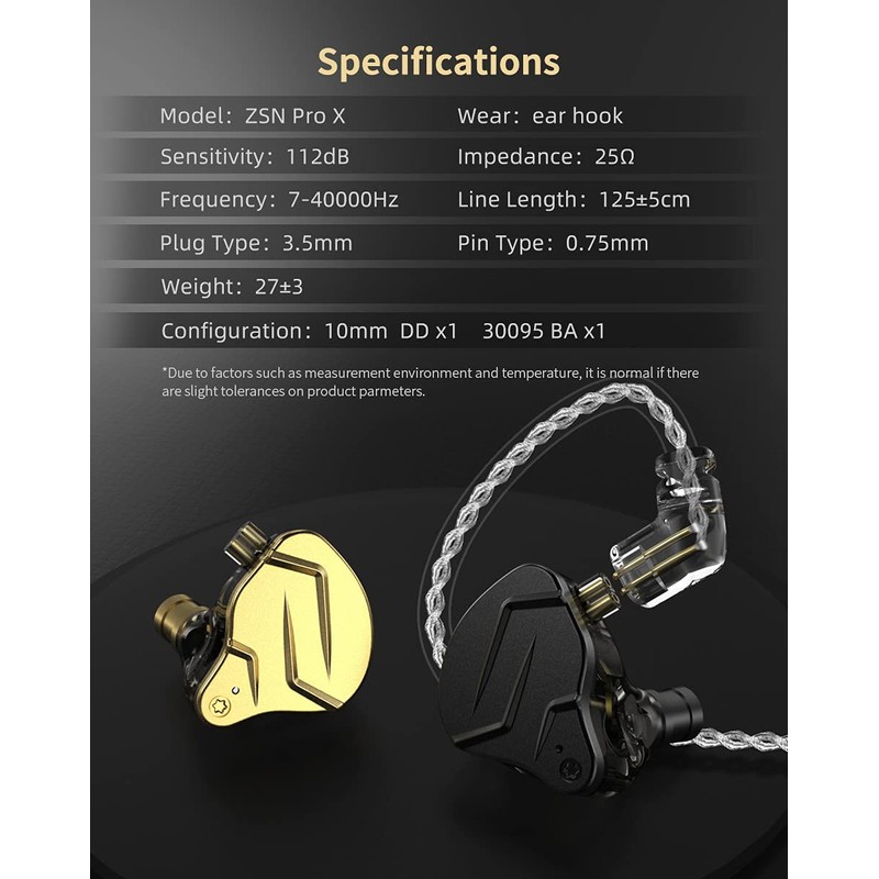 KINBOOFI KZ ZSN PRO X Hifi in-Ear Headphones with 1BA+1DD,