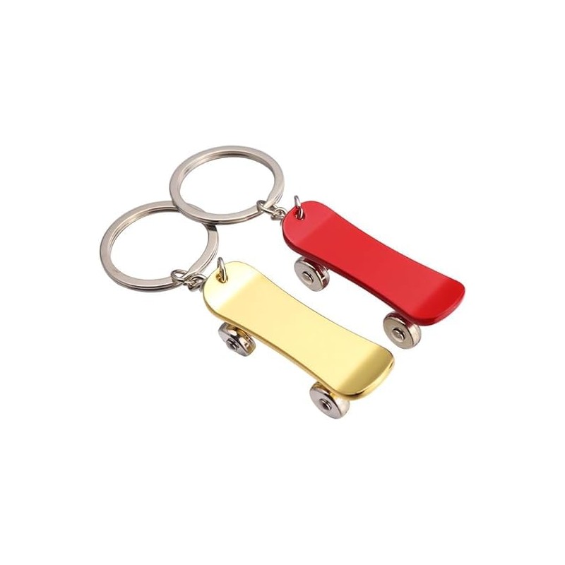 [AIXUAN] Men's Boys Cool Mini Skateboard Metal Keychain Keychain Car