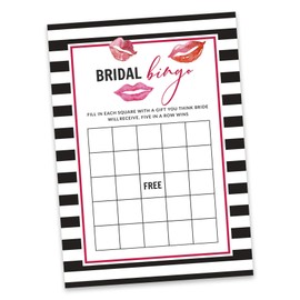 Inkdotpot 50 Striped kiss the miss good bye Bingo Game Cards For Bridal Wedding Shower Bachelorette Party Bulk Blank Square Fill In Gift Ideas