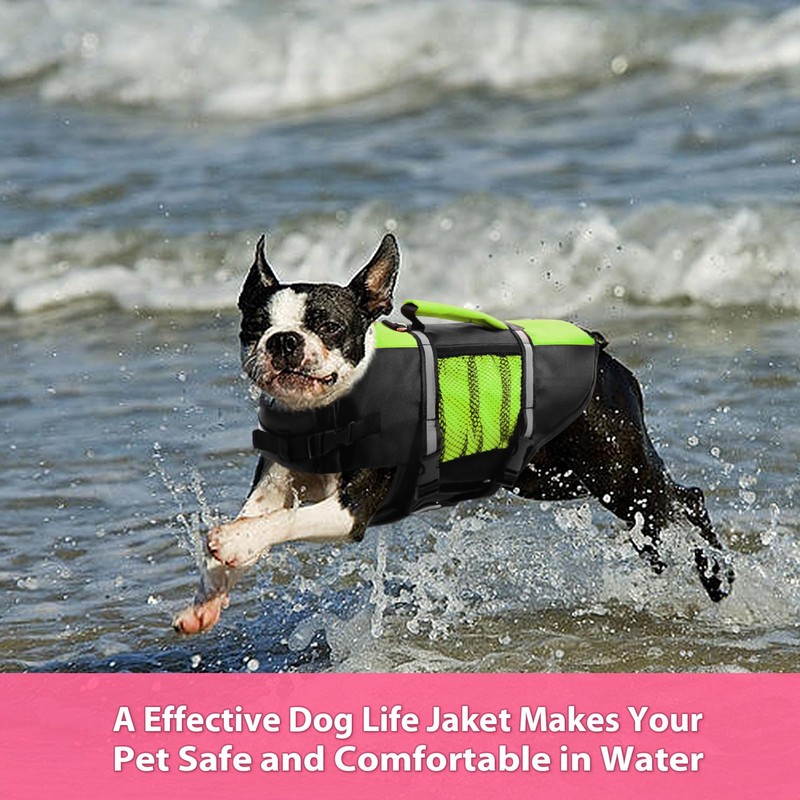Queenmore Dog Life Jacket Lifesaver Preserver High Buoyancy with Emergency