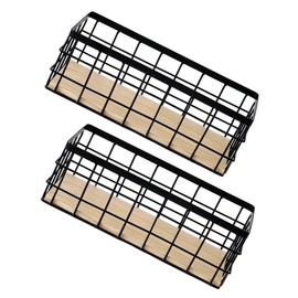 NOLITOY 2pcs Rustic Organizer with Wood Base for Bathroom Kitchen and Home Decor Versatile and Aesthetic Storage for Toiletries and Essentials