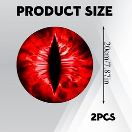 HQRNYP 2PCS Beast Eyes Headlight Decals, Automotive Decals, 3D Stereo Eyes Headlight Decal Stickers, Auto Accessories Car Body Window Bumper Decorative Sticker for Jeep Wrangler and Most Cars (Red)