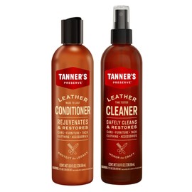 Tanner's Preserve Leather Cleaner & Conditioner Duo Pack, Cleans, Rejuvinates & Restores Finished Leather, Use for Cars, Furniture & More, 2X 8 Fl Oz