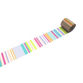 Kamoi Kakoshi MT5W5121 Masking Tape 1 P deco Multi-border Pastel, 2.0 inches (50 mm) Width x 22.6 ft (7 m) Roll