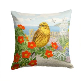 Caroline's Treasures ASAD0695PW1414 Yellowhammer by Sarah Adams Fabric Decorative Pillow Machine Washable, Indoor Outdoor Decorative Pillow for Couch, Bed or Patio, 14Hx14W