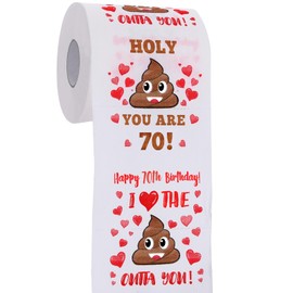 70th Birthday Gifts for Women, Men, Her, Him - Happy Prank Toilet Paper - 70th Birthday Decorations, Party Supplies Favors - 70 Years Old Funny Gag Gift Ideas, Novelty Bday Present for Friends, Family