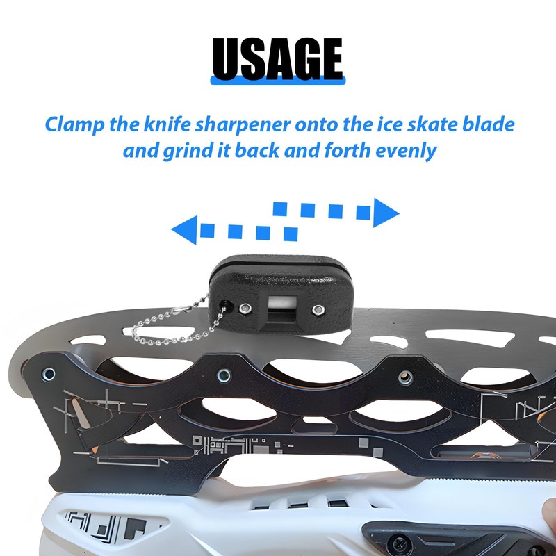 Ice Skates Blade Sharpener Portable Adjustable Width with Storage Bag,