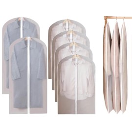 IATAHI Kleidersacks Anzug,6pcs Kleidersack Anzug Lange,Kleidersack Kleiderhüllen Abdeckung mit Reißverschluss,Transparent Anzugtasche Kleidersäcke,Leichte Kleidersäcke