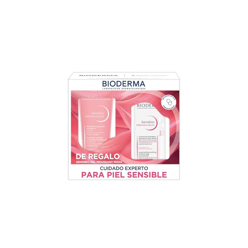 BIODERMA, Sensibio Kit Rutina Calmante, Gel Moussant 100ML, y Defensive