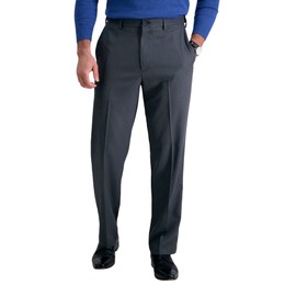 Haggar Men's Cool 18 Pro Classic Fit Flat Front Pant - Regular and Big & Tall Sizes, Charcoal Heather, 32W x 30L