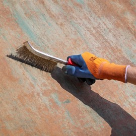 Relaxdays Wire Brush, Set of 6, 2 Stainless Steel, Steel & Brass Brushes, Tool, Steel Brush with Handle, Multicoloured