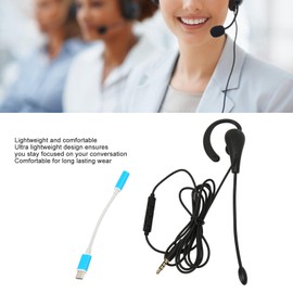 Cyrank Single Earbud, Noise Cancelling One Ear Sport Earphone Mono Headphone with Mic Wired One Ear Earphone Headset for Office(Type-c)