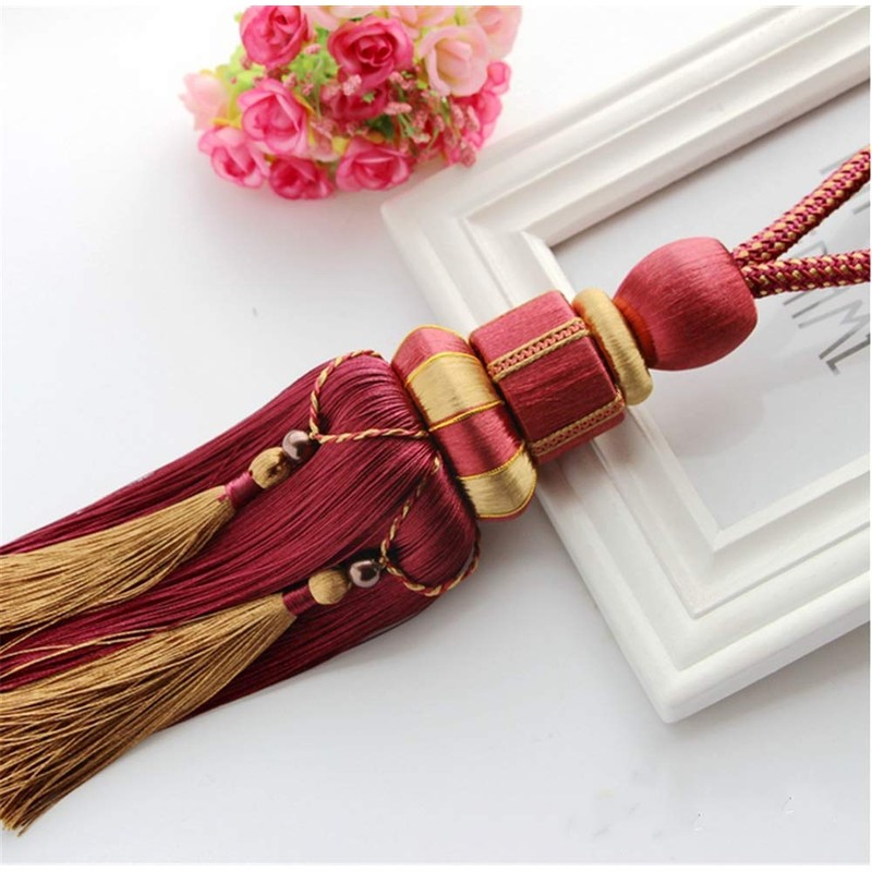 ZHMF 1 Pair Curtain Tiebacks Holdbacks Clip Binding Rope Tie