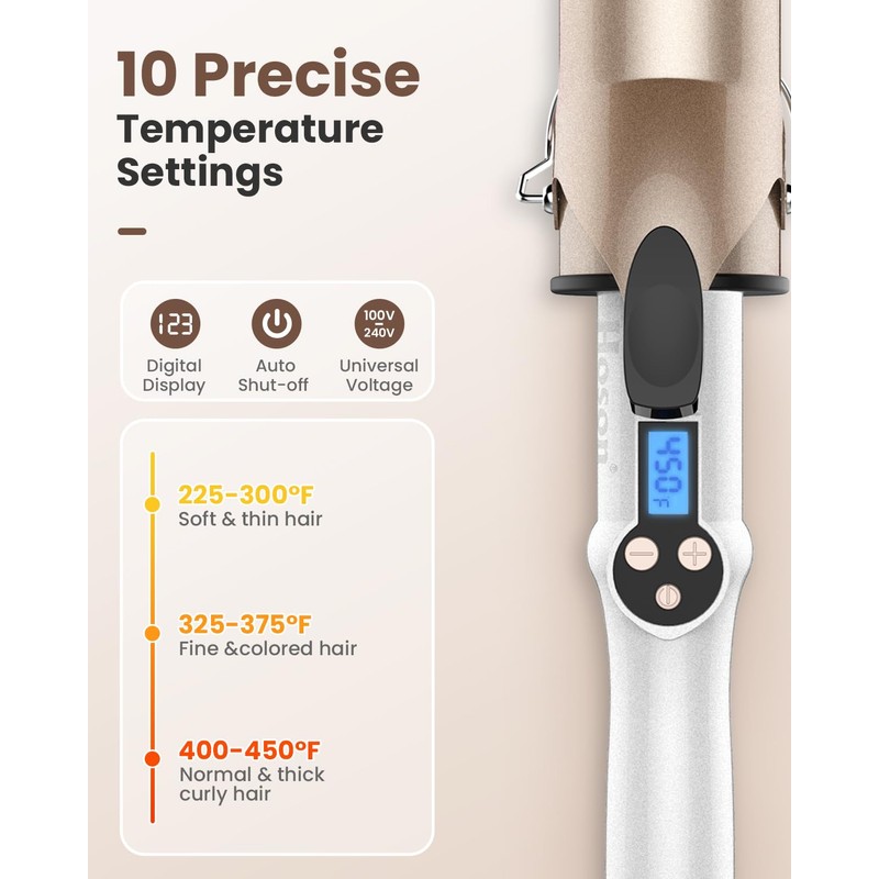 Hoson Curling Iron 2 Inch Large Barrel for Big Curls,