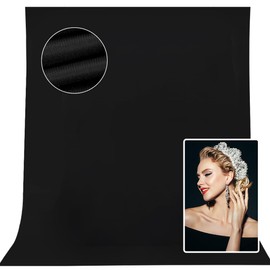 CPLIRIS 10x8ft Black Backdrop Background for Photography, Solid Black High Density Polyester Fabric Black Photo Backdrop Curtain for Portrait Photoshoot, Party and Video