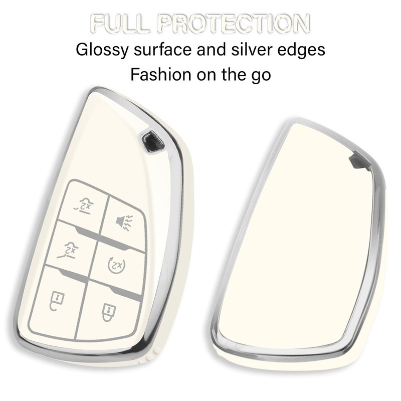 QBUC for Chevy Key Fob Cover with Keychain Soft TPU