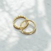 24K Gold Plated On 925 Sterling Silver Facet Hoop Earrings