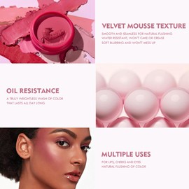 Cream Blush for Cheeks Blush Balm Face Makeup Hydrating, Creamy Face Cheek Blush Super blend-able Sweat-Resistant ream Matte Blusher, Lightweight & Blendable Color