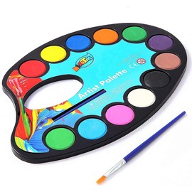 ARTOYS Watercolour Paint Set, Paint Blocks for Children,12 Colors Watercolor Block Perfect for Kids, Art Supplies for Beginners