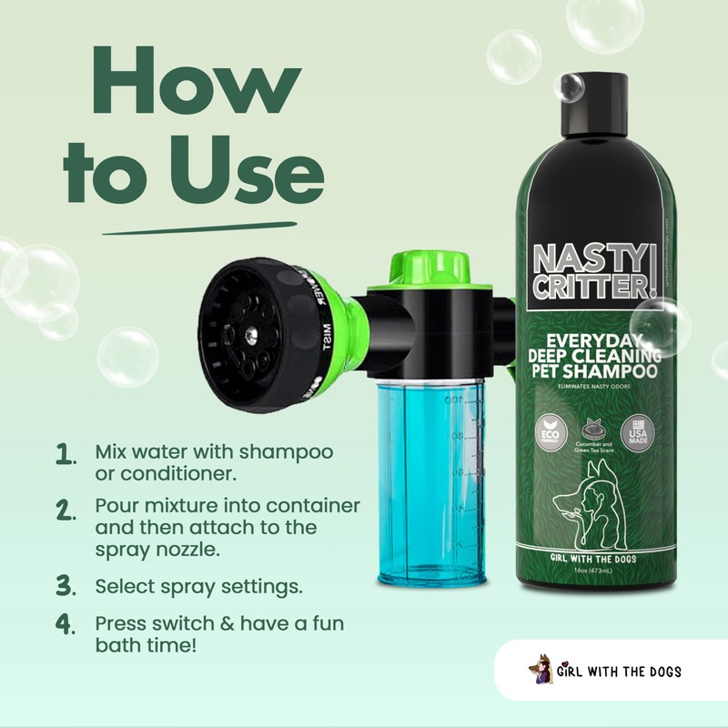 Soap & Shampoo Dispenser for Pet Wash and Garden Hose