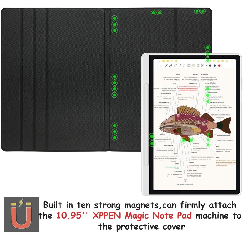 Magnetic Stand Case for 10.95'' XPPen Magic Note Pad (Cowhide