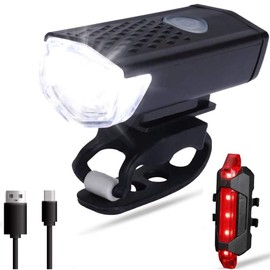 MYSOLA Luces para Bicicleta,Luz Bicicleta Recargable USB,IP65 Impermeable Luces Bicicleta Delantera y Trasera de 800 Lumens 3 + 4 Modos,para Todas Las Bicicletas y Motos,Seguridad para la Noche.