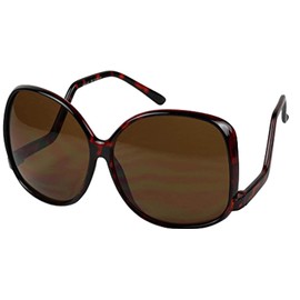 ShadyVEU Basik Eyewear - Oversized Square Temple Drop Women's Fashion Sunglasses (Tortoise, 140)
