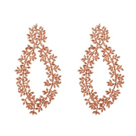 Suplight Women's Statement Earrings 18K Gold/White Gold Plated Leaves/Circle/Rose Flower Design Dangle Earrings Elegant Stud Earrings for Party Wedding Party with Gift Box, Rose Gold, No Gemstone