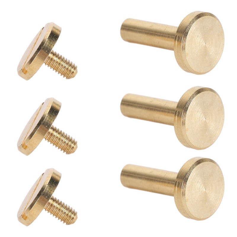 50 Set Binding Rivet Round Flat Head Brass Slot Screw