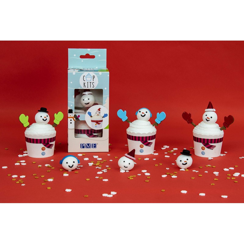 PME Cupcake Decorating Kit with Edible Toppers, Snowman